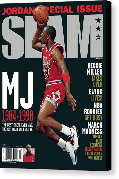 Sports Canvas Print featuring the photograph MJ 1984-1998: The Best There Ever Was. The Best There Ever Will Be. SLAM Cover by Getty Images