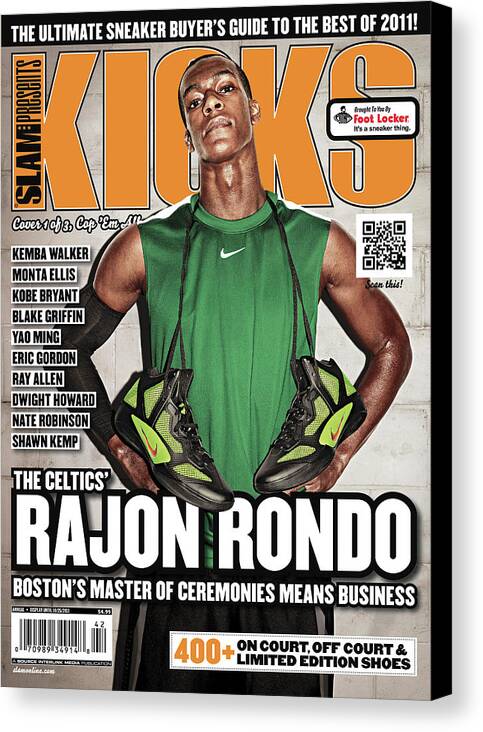 Rajon Rondo Canvas Print featuring the photograph The Celtics' Rajon Rondo: Boston's Master of Ceremonies Means Business SLAM Cover by Atiba Jefferson