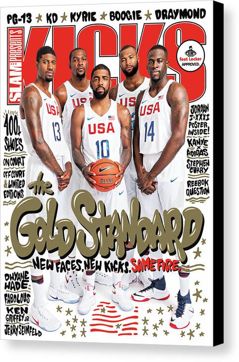 Paul George Canvas Print featuring the photograph The Gold Standard: New Faces, New Kicks, Same Fire. SLAM Cover by Tom Medvedich
