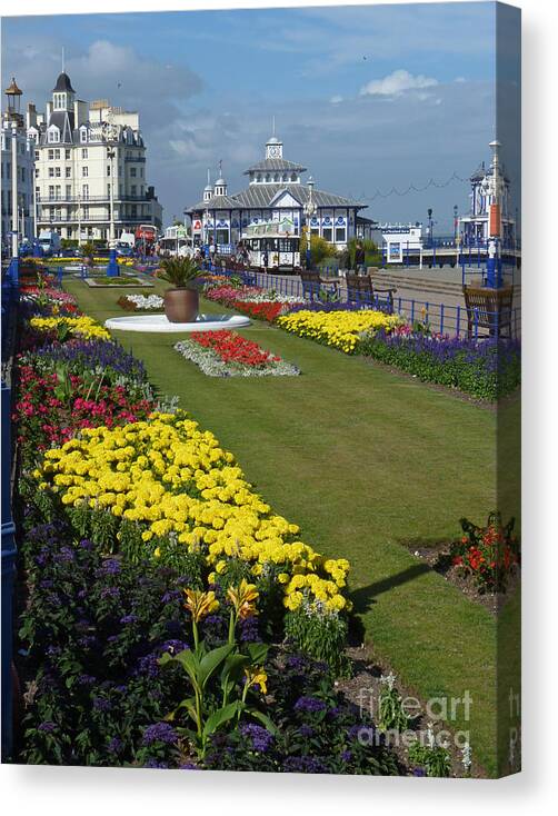 Eastbourne Canvas Print featuring the photograph Eastbourne Promenade Gardens - England by Phil Banks