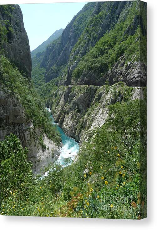 Moraca River Canvas Print featuring the photograph Moraca River Canyon - Montenegro by Phil Banks