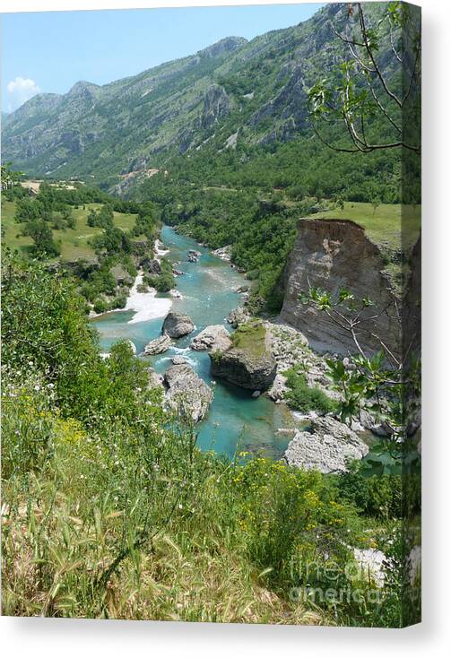 Montenegro Canvas Print featuring the photograph Moraca River - Montenegro by Phil Banks