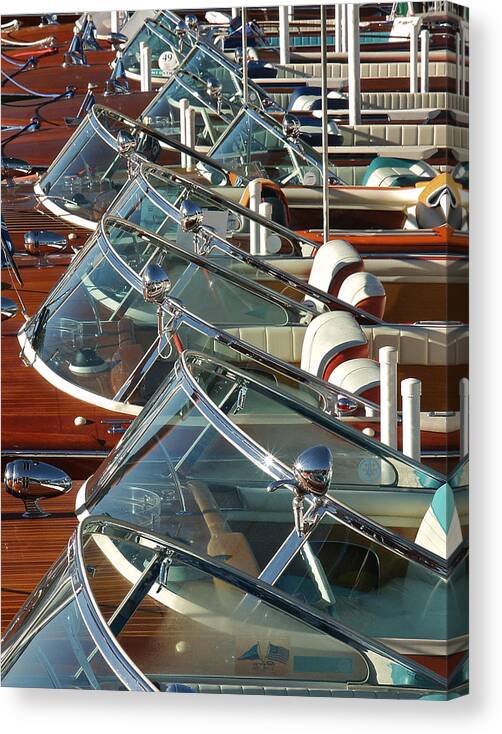 Italian Boats Canvas Print featuring the photograph Riva Runabouts by Steven Lapkin