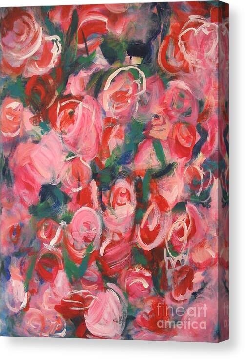 Roses Canvas Print featuring the painting Roses by Fereshteh Stoecklein