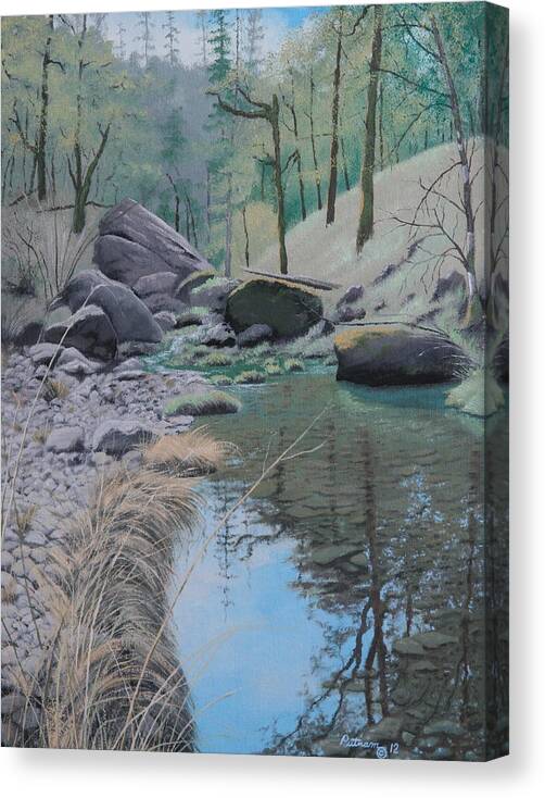 Creek Canvas Print featuring the painting White Rock Creek by Michael Putnam