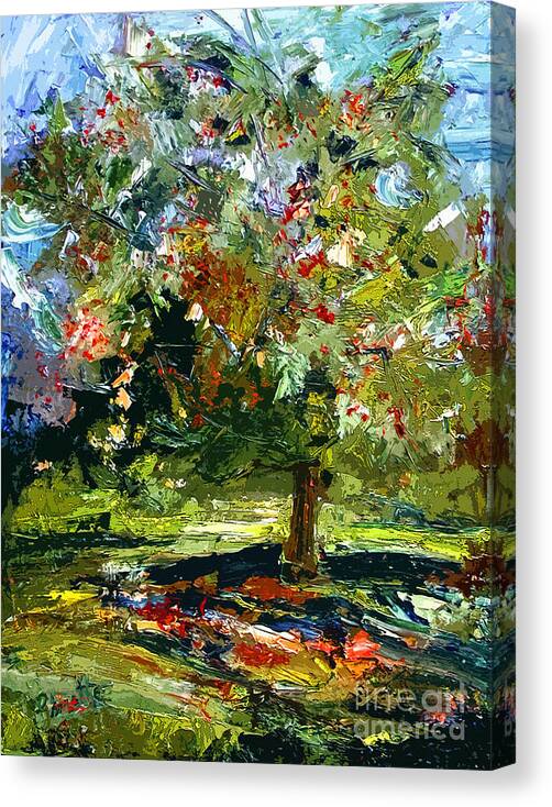 Trees Canvas Print featuring the painting Abstract Cherry Tree by Ginette Callaway