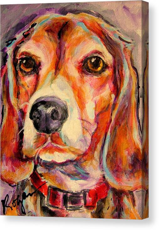 Dogs Canvas Print featuring the painting Bay by Judy Rogan