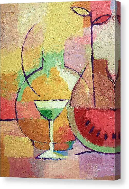 Aperitif Canvas Print featuring the painting Colorful Aperitif by Lutz Baar