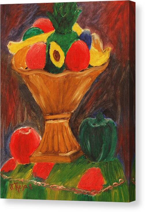 Avocado Canvas Print featuring the painting Fruits Still Life by Jose Rojas