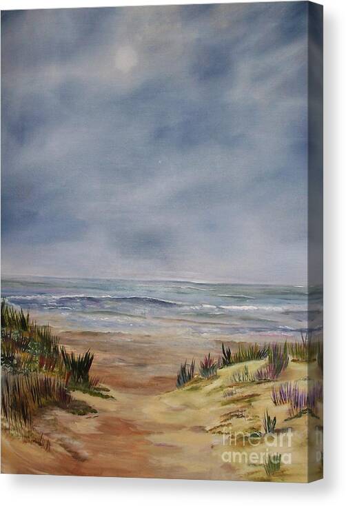 Beach Canvas Print featuring the painting Path to Peace by Monica Hebert