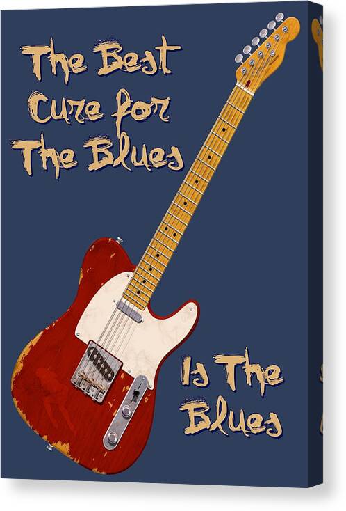 Telecaster Canvas Print featuring the photograph Red Tele Cure For Blues T Shirt by WB Johnston