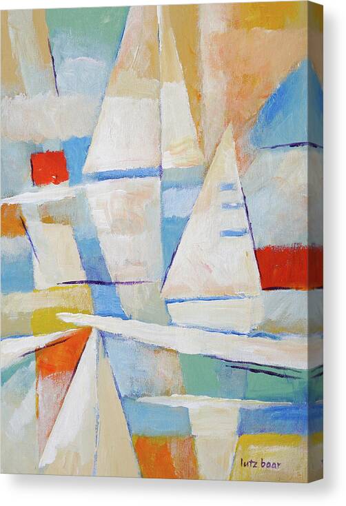 Modern Canvas Print featuring the painting Sailing Impression Painting by Lutz Baar