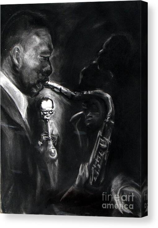 Horns Canvas Print featuring the drawing Smooth As Velvet by Patrick Mills