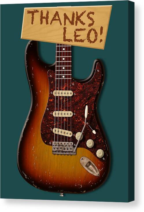 Stratocaster Canvas Print featuring the photograph Thanks Leo Strat Shirt by WB Johnston