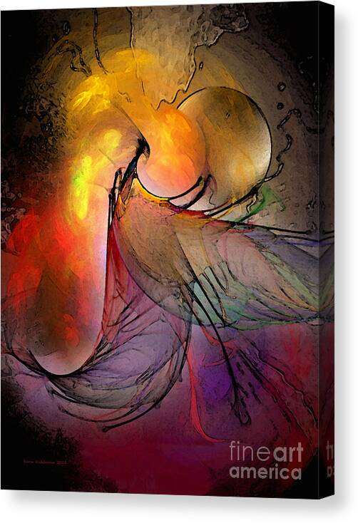 Abstract Canvas Print featuring the digital art The Firedevil by Karin Kuhlmann