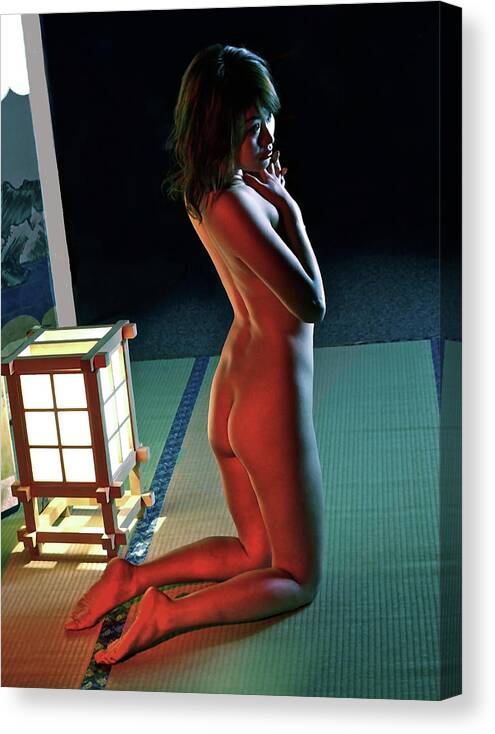 Nude Canvas Print featuring the digital art The Night Stalker by Tim Ernst