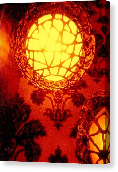 Light Fixture Canvas Print featuring the photograph Bordello Night Lights by VIVA Anderson