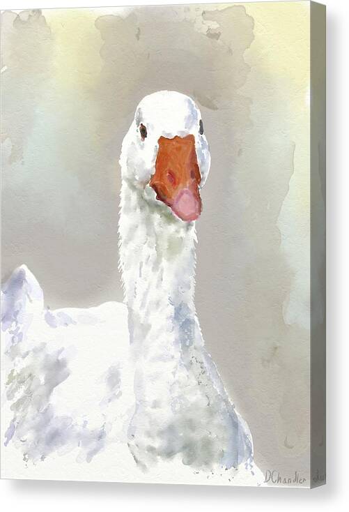 Goose Canvas Print featuring the painting Goose by Diane Chandler