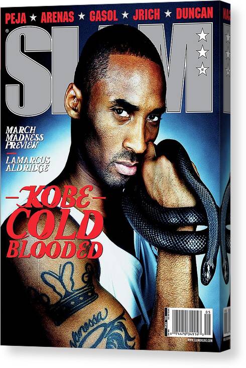 Kobe Bryant Canvas Print featuring the photograph Kobe: Cold Blooded SLAM Cover by Clay Patrick McBride