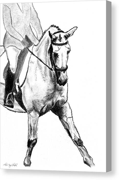 Equine Canvas Print featuring the drawing Grace by Alexis King-Glandon