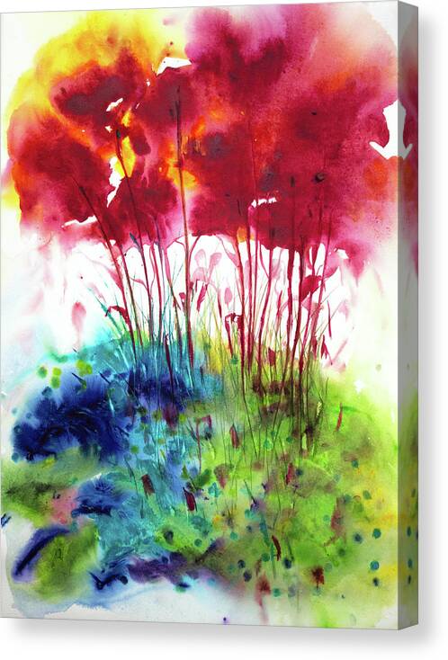 Watercolour Canvas Print featuring the painting Gravity Pulls On a Little More by Petra Rau