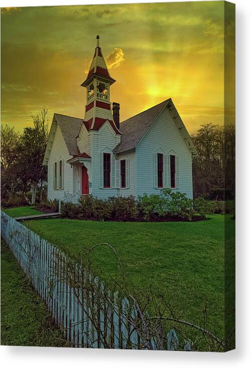 Oysterville Canvas Print featuring the photograph Oysterville Church by Thomas Hall