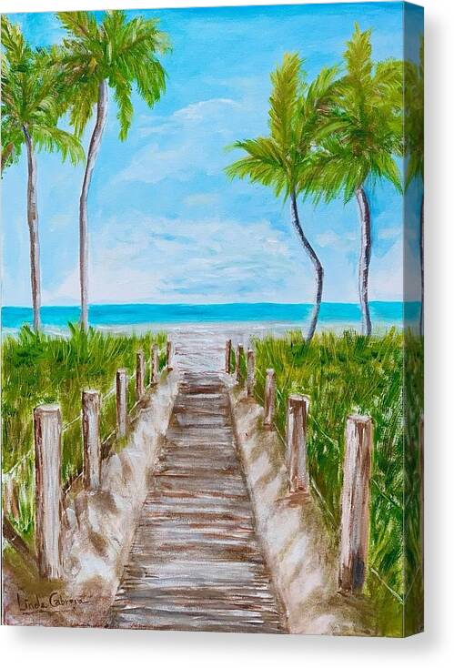 Beach Canvas Print featuring the painting Smathers Beach by Linda Cabrera