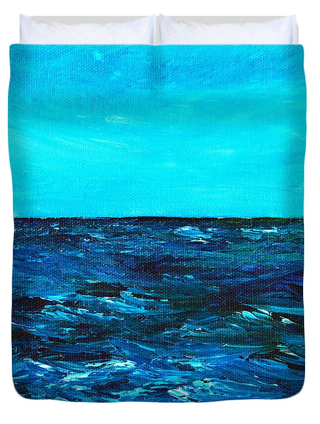 Gift Duvet Cover featuring the painting Body of Water by Anastasiya Malakhova