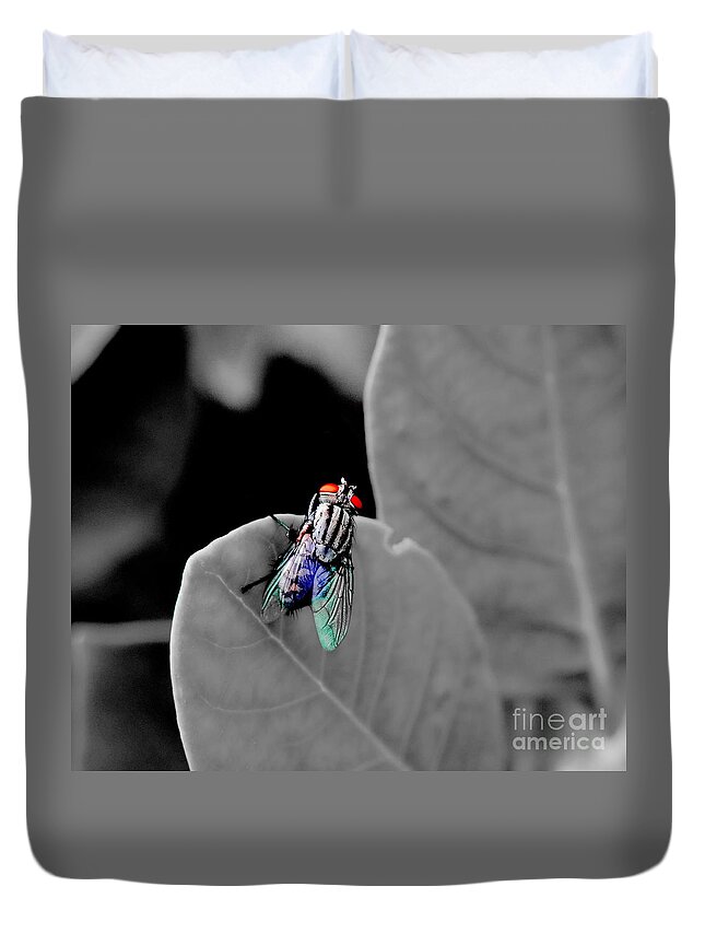 Michelle Meenawong Duvet Cover featuring the photograph Just A Fly by Michelle Meenawong