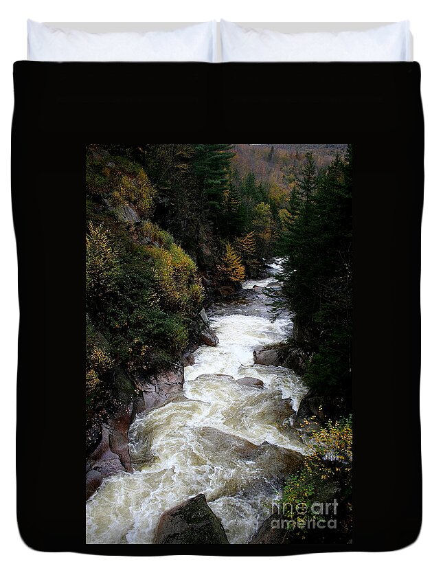 Franconia Notch Duvet Cover featuring the photograph Pemigewasset River White Mountains by Christiane Schulze Art And Photography