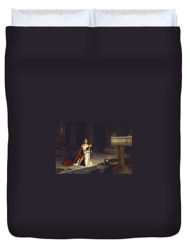 John Pettie - The Vigil 1884 Duvet Cover featuring the painting The Vigil #1 by MotionAge Designs