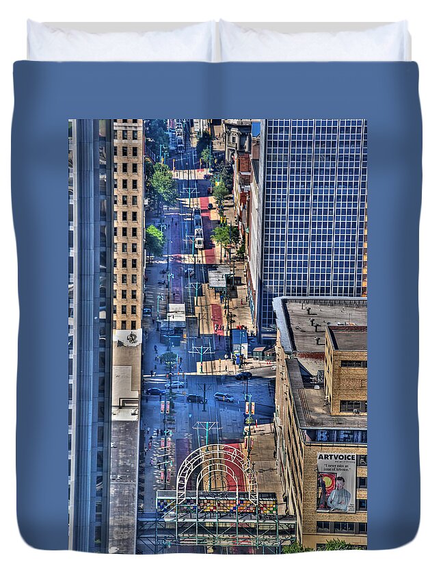 Hsbc Duvet Cover featuring the photograph 0022 Visual Highs of the Queen City by Michael Frank Jr