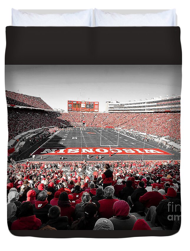 Camp Duvet Cover featuring the photograph 0811 Camp Randall Stadium by Steve Sturgill