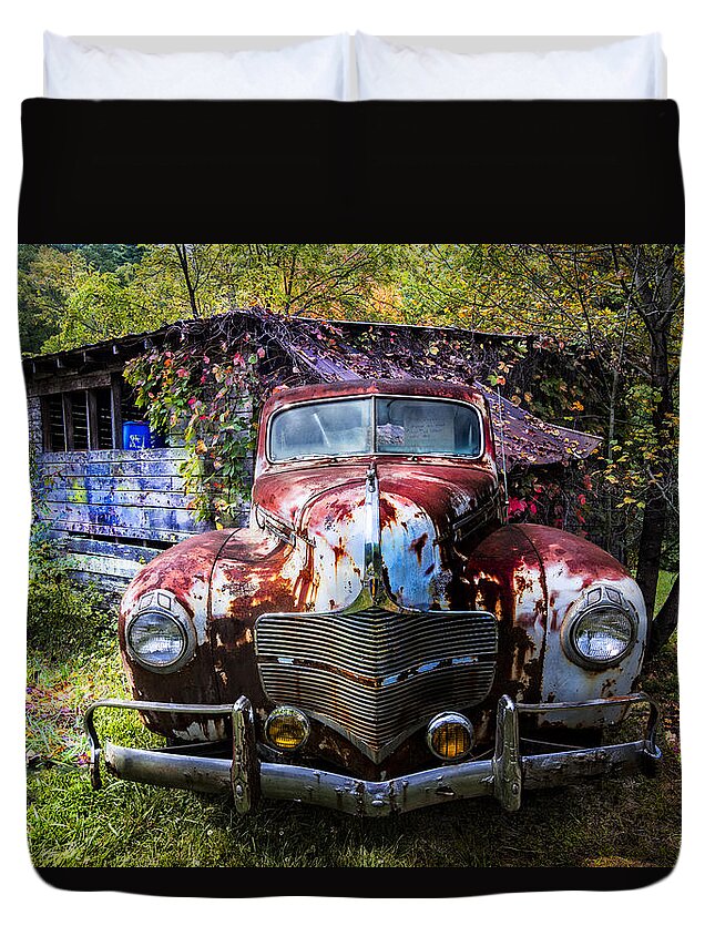 1940 Duvet Cover featuring the photograph 1940 Dodge by Debra and Dave Vanderlaan
