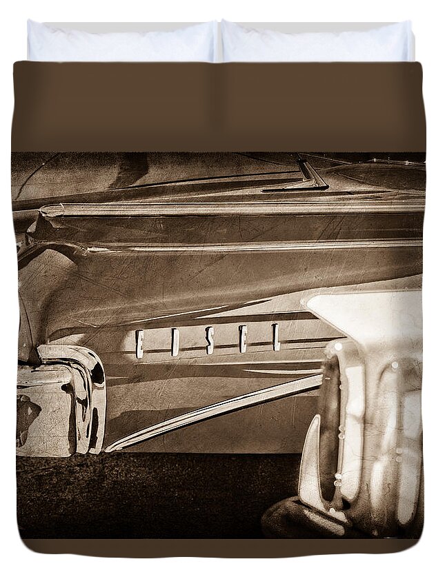 1960 Edsel Taillight Duvet Cover featuring the photograph 1960 Edsel Taillight by Jill Reger