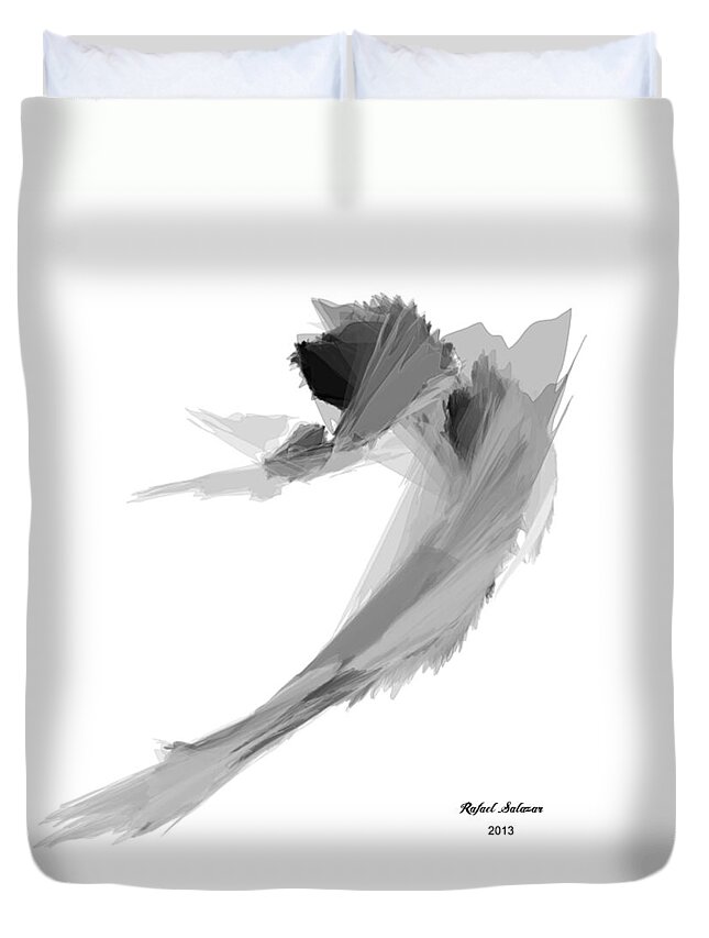 Sketches Duvet Cover featuring the digital art Abstract #1 by Rafael Salazar