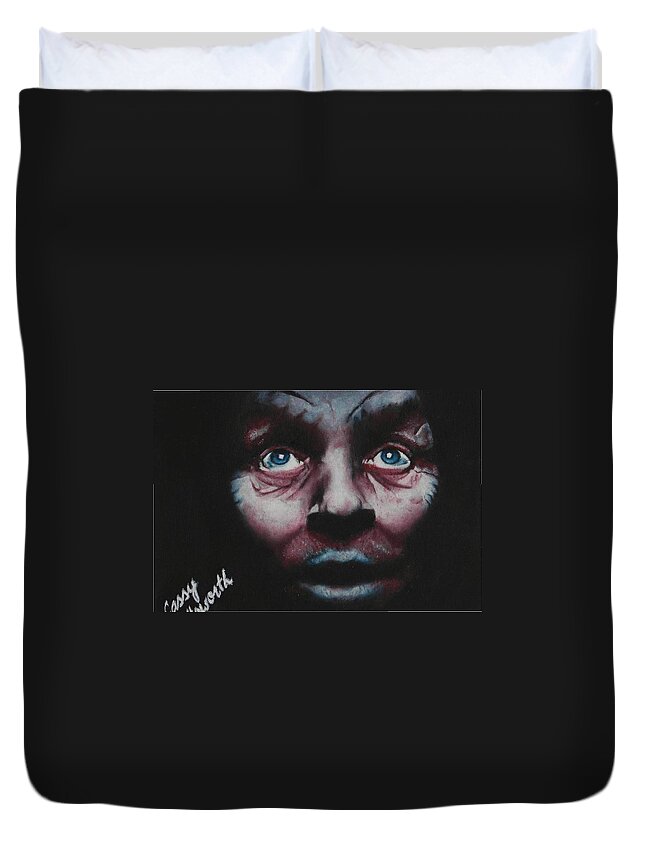 Anthony Hopkins Duvet Cover featuring the painting Anthony Hopkins by Cassy Allsworth