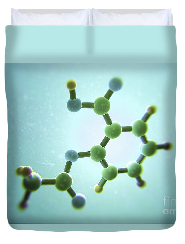 Drugs Duvet Cover featuring the photograph Aspirin Molecule by Science Picture Co