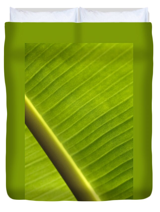 Banana Leaves Duvet Cover featuring the photograph Banana Leaf #1 by Maria Heyens