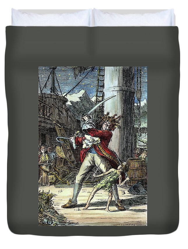1911 Duvet Cover featuring the drawing Barrie Peter Pan, 1911 #10 by Granger