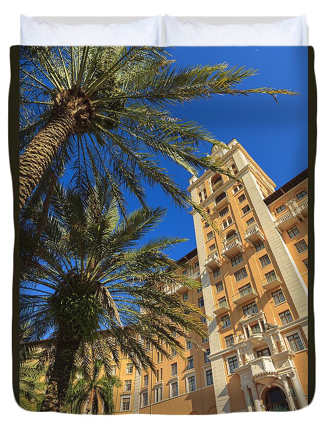 Architecture Duvet Cover featuring the photograph Biltmore Hotel #1 by Raul Rodriguez