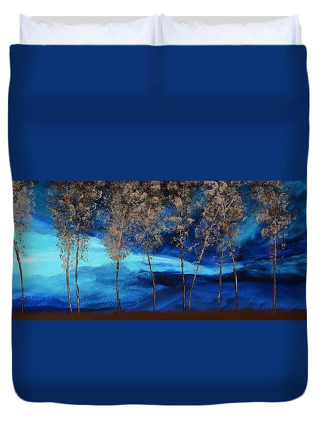 Storm Duvet Cover featuring the painting Brewing Storm by Linda Bailey