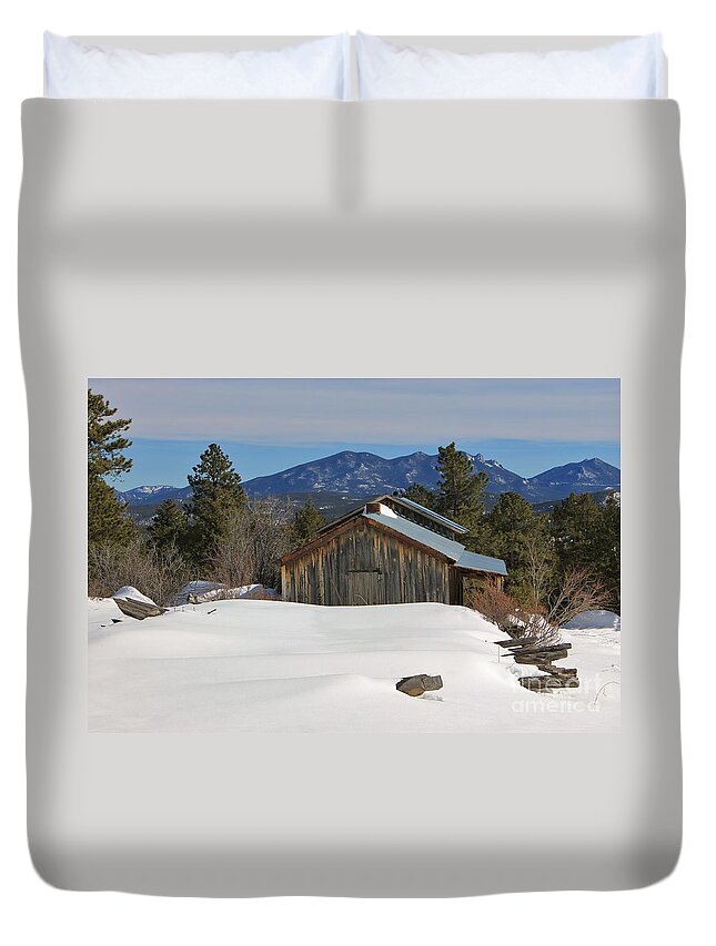 Bunkhouse Duvet Cover featuring the photograph Bunkhouse from 1965 Stagecoach Movie #1 by Tonya Hance