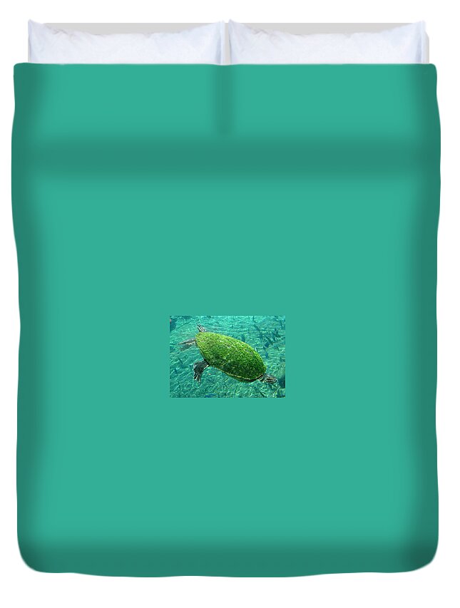 Turtle Duvet Cover featuring the photograph Busch Turtle #1 by David Nicholls