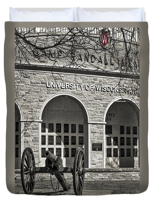 Badger Duvet Cover featuring the photograph Camp Randall - Madison by Steven Ralser