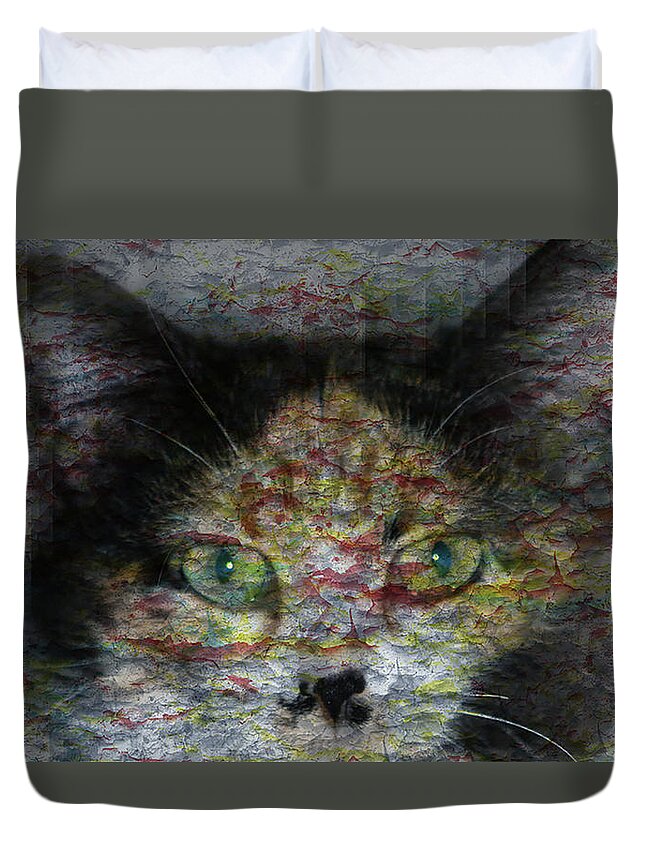 Cat Duvet Cover featuring the photograph Catalina #1 by David Yocum