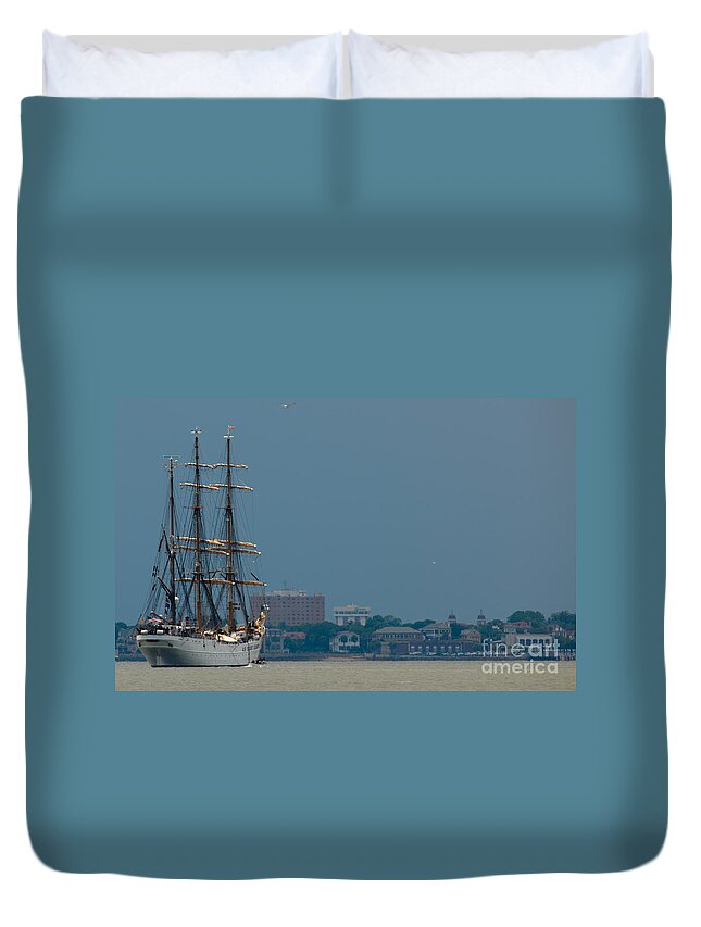 Uscgc Eagle (wix-327) Duvet Cover featuring the photograph USCGC Eagle WIX-327 by Dale Powell