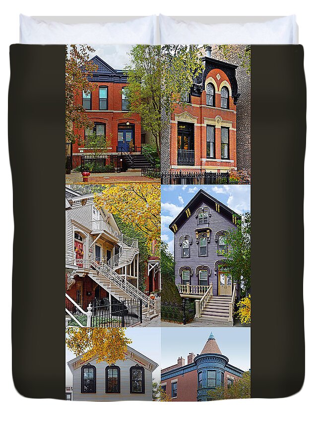 Old Duvet Cover featuring the photograph Chicago historic Old Town Triangle #1 by Alexandra Till