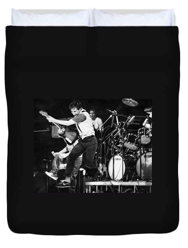 Pete Townshend Duvet Cover featuring the photograph Classic Pete Jump by Jurgen Lorenzen