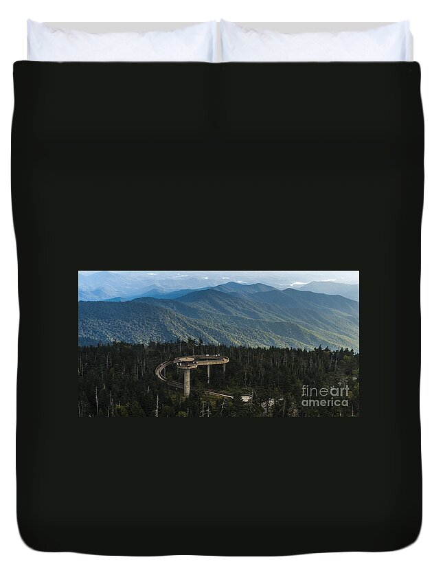 Clingmans Dome Duvet Cover featuring the photograph Clingmans Dome Observation Tower in the Great Smoky Mountains by David Oppenheimer